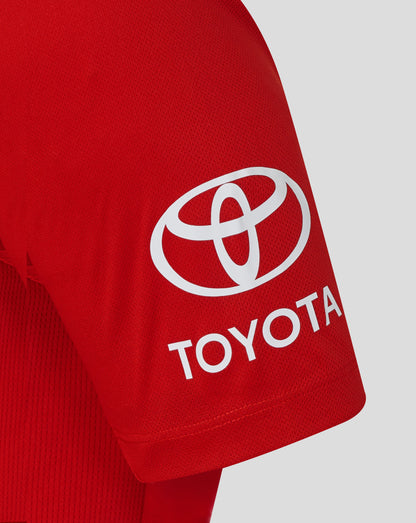 Red shirt with Toyota logo on a white background