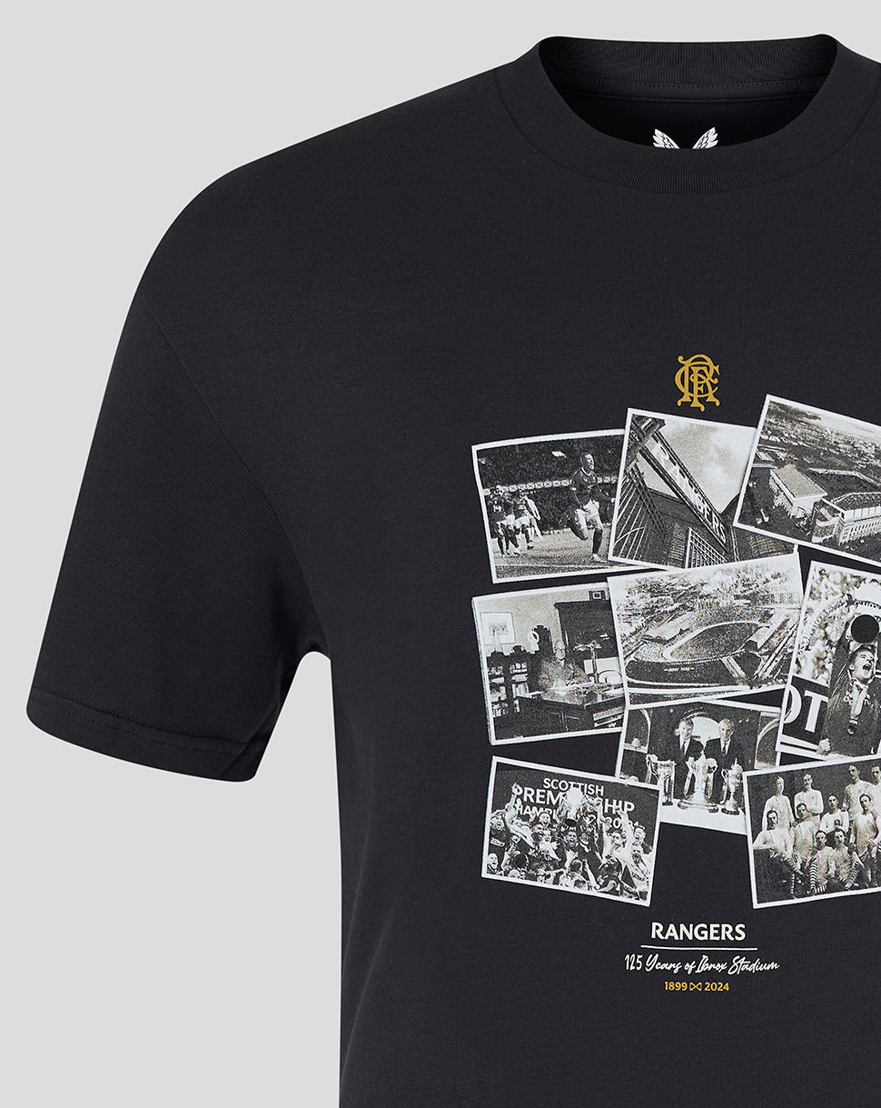 Rangers FC Men's Ibrox 125 Heritage T-Shirt Black - 24/25