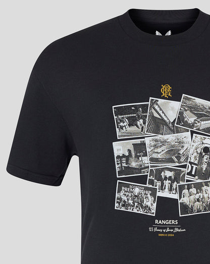 Rangers FC Men's Ibrox 125 Heritage T-Shirt Black - 24/25