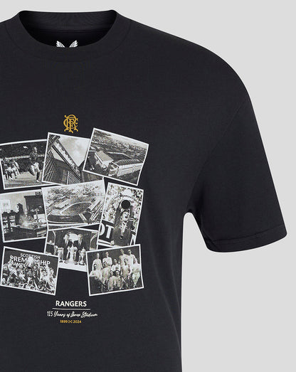 Rangers FC Men's Ibrox 125 Heritage T-Shirt Black - 24/25