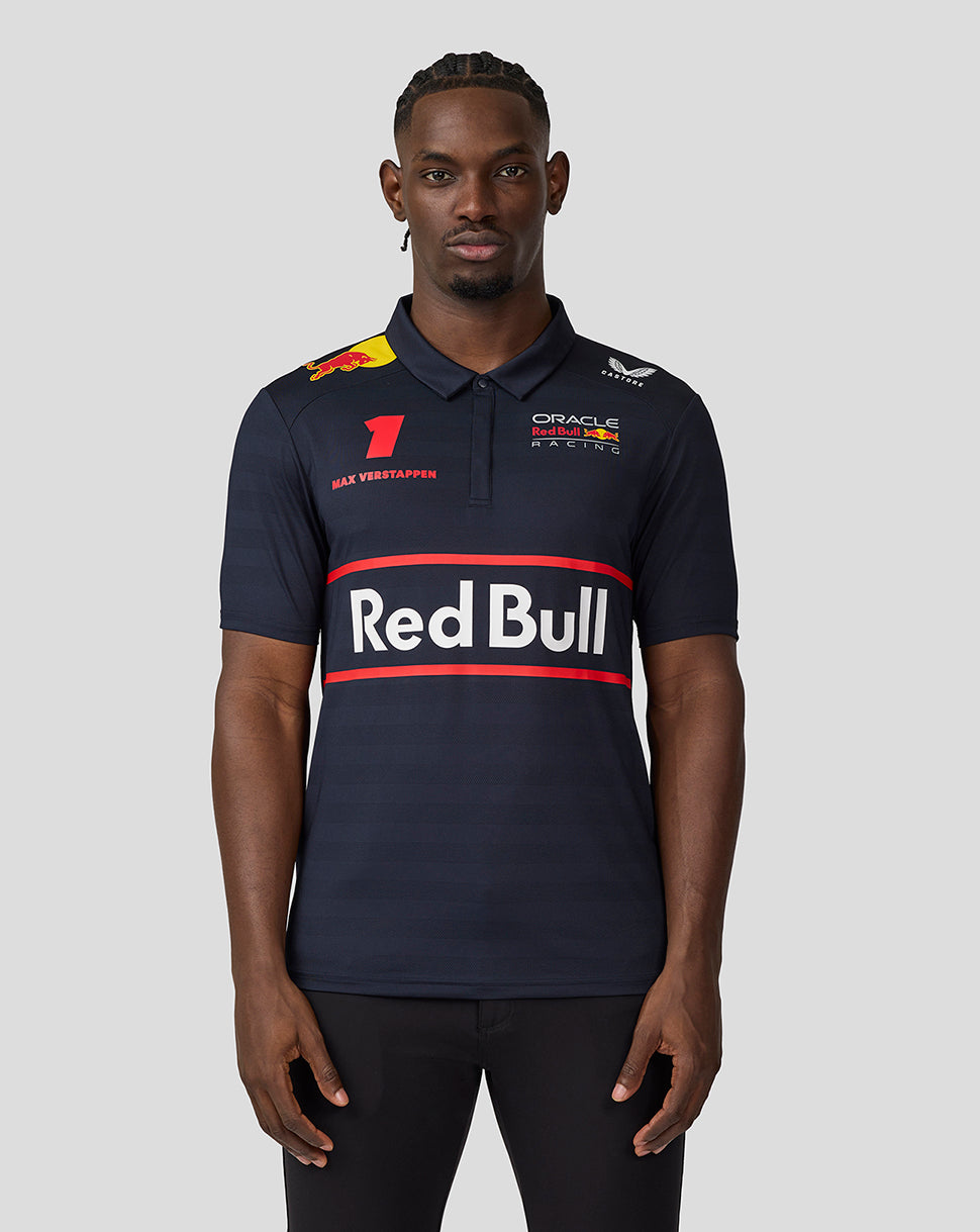 Oracle Red Bull Racing heren Teamline poloshirt met korte mouw Max Verstappen – Night Sky - Night Sky