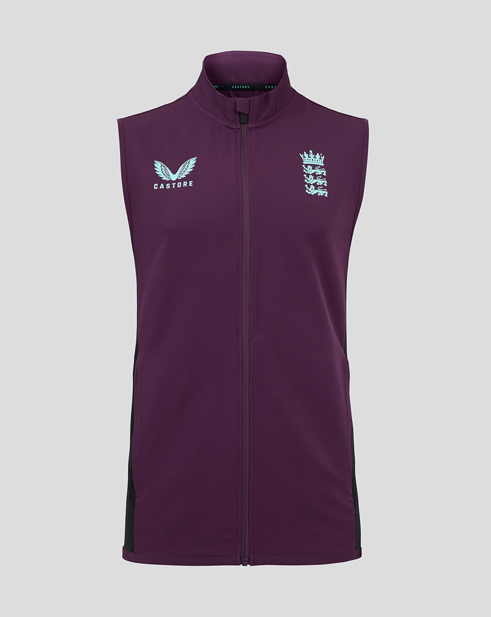 England Cricket Training Herren Weste 25/26 - Blackberry Wine/Caviar