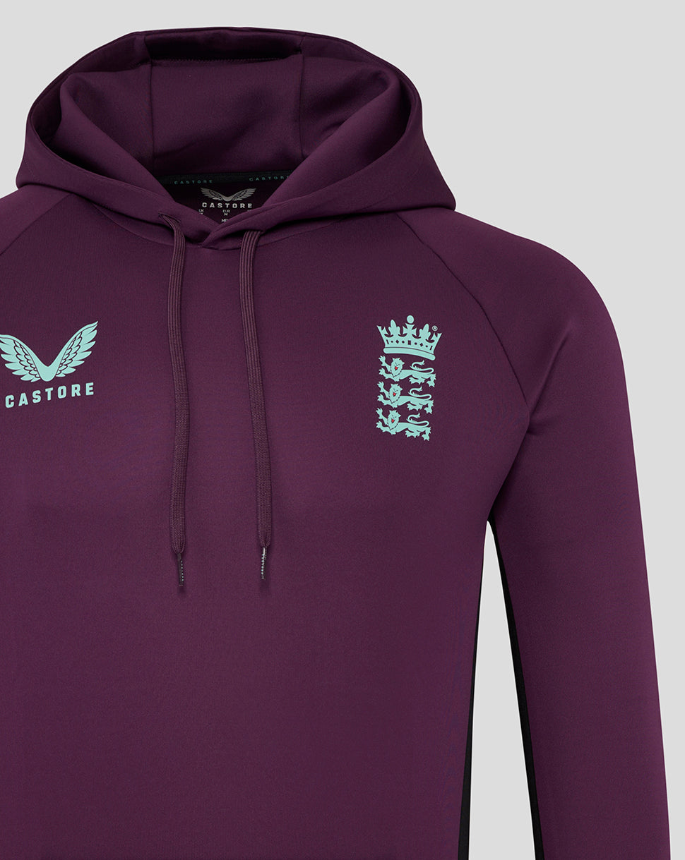 Sudadera con capucha England Cricket Training Hombre Oth 25/26 - Blackberry Wine/Caviar