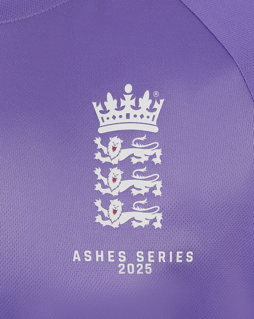 England Cricket Junior Ashes 25/26 Trainings-Kurzarm-T-Shirt - Dahlia Purple/Caviar