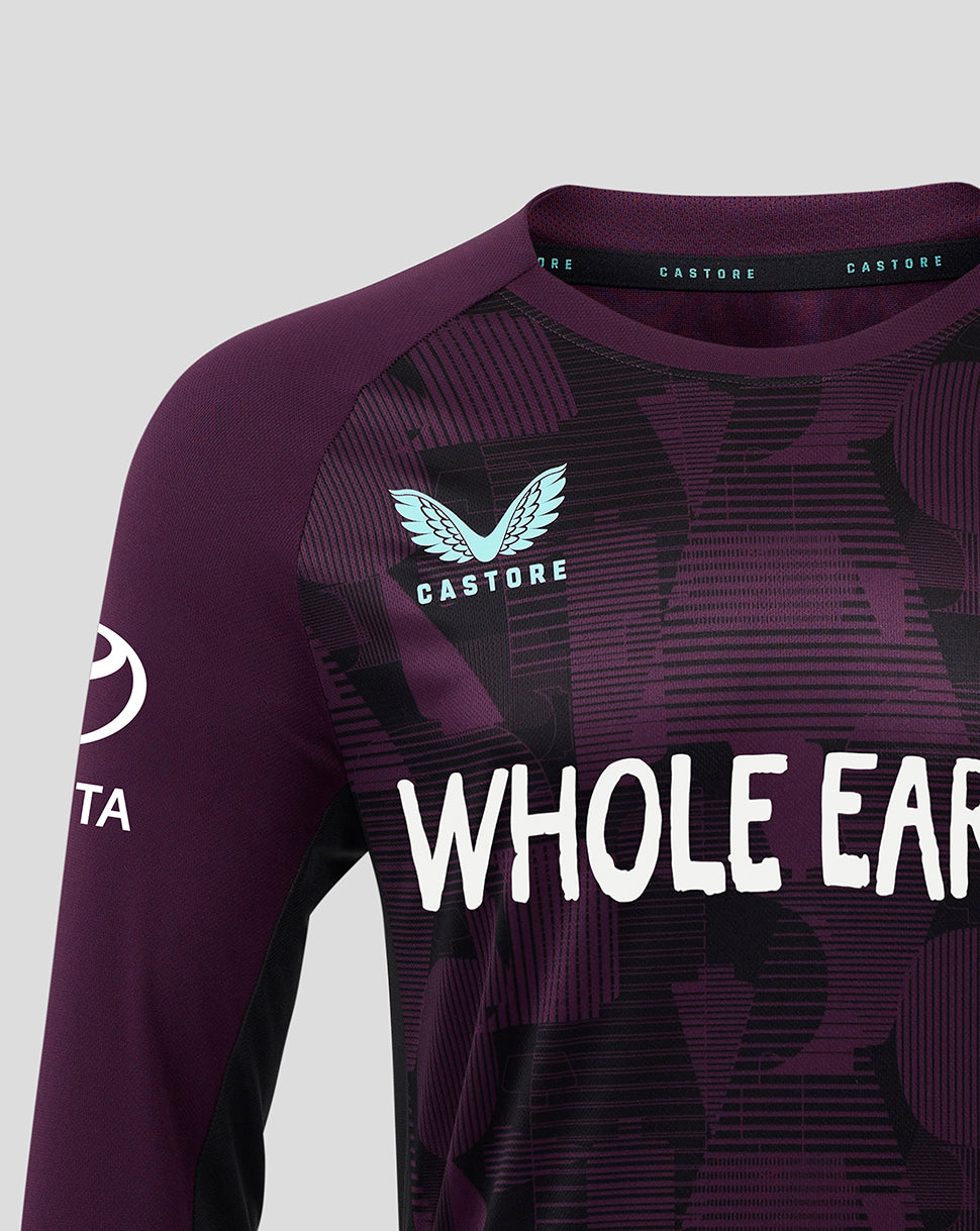 England Cricket Men's 25/26 Pro Training Long Sleeve T-Shirt - Blackberry Wine/Caviar