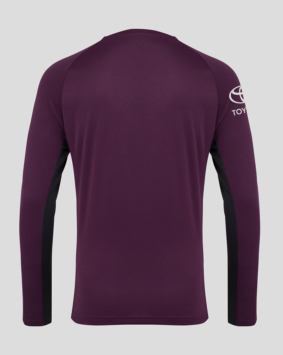 Camiseta de entrenamiento de manga larga England Cricket de hombre 25/26 - Blackberry Wine/Caviar