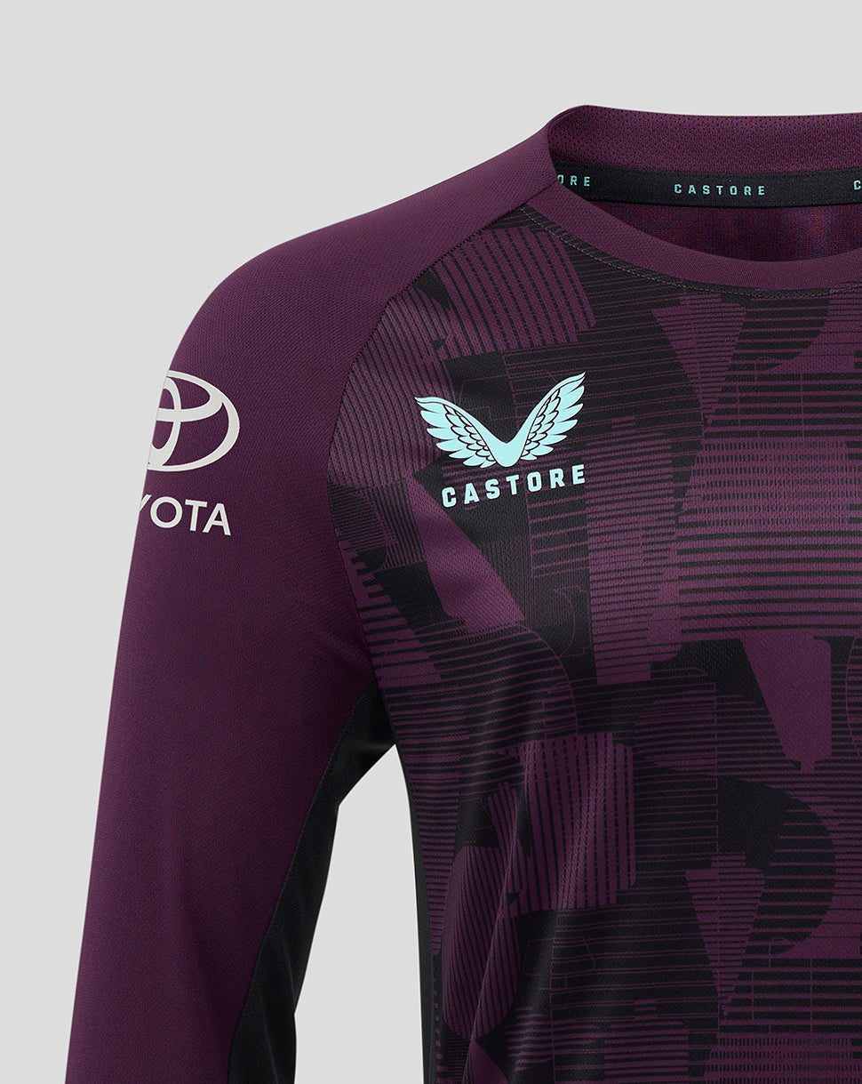 Camiseta de entrenamiento de manga larga England Cricket de hombre 25/26 - Blackberry Wine/Caviar