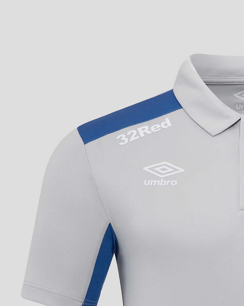 Rangers Heren 25/26 Presentation Poloshirt – Microchip/Blauw - Micro Chip/Nautical Blue