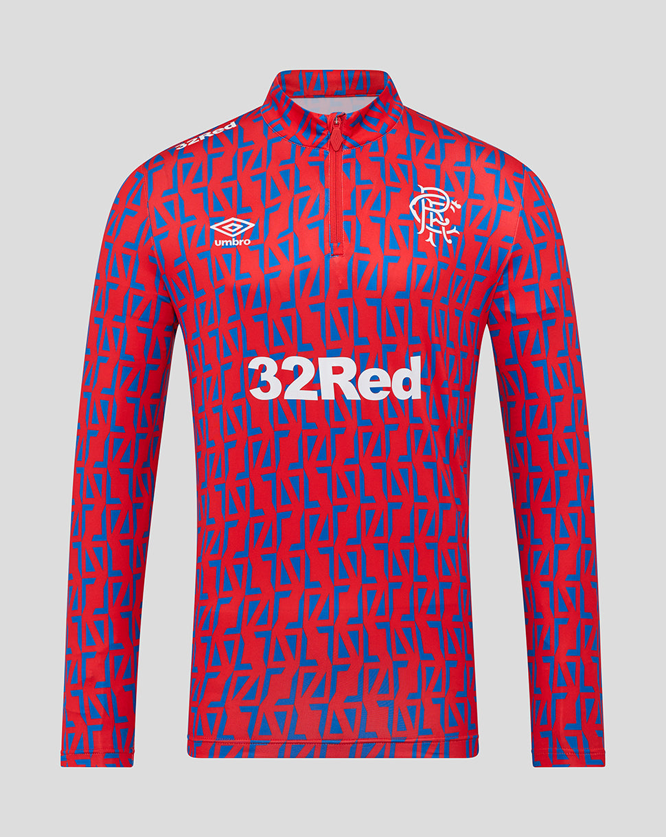 Rangers Herren 25/26 Auswärts-Matchday 1/4-Reißverschluss - Flame Scarlet/Lapis Blue