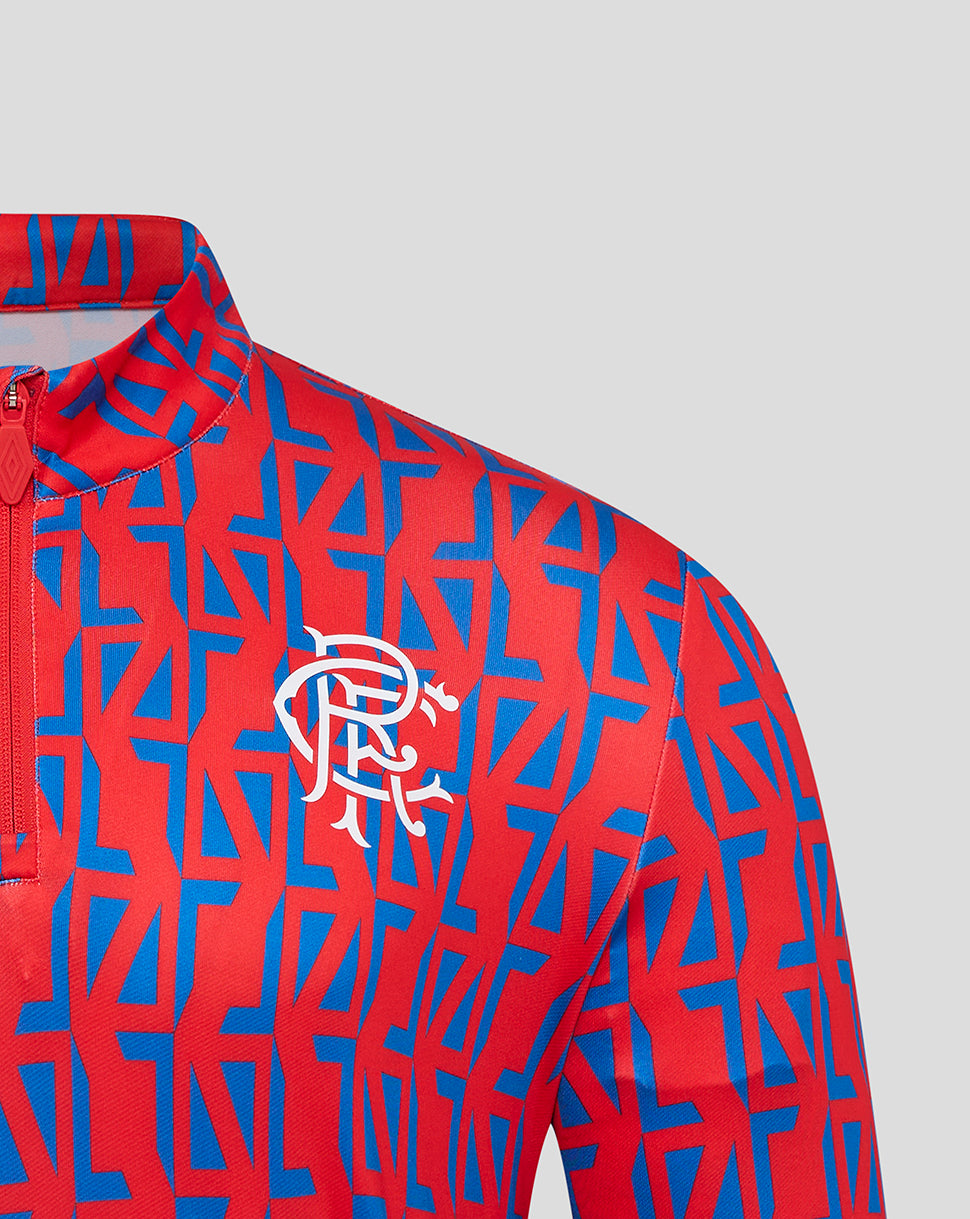 Rangers Herren 25/26 Auswärts-Matchday 1/4-Reißverschluss - Flame Scarlet/Lapis Blue