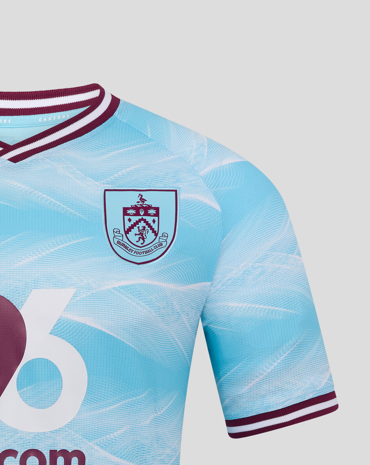 Burnley FC Men's 25/26 Away Short Sleeve Shirt - Tropical Breeze/Brilliant White
