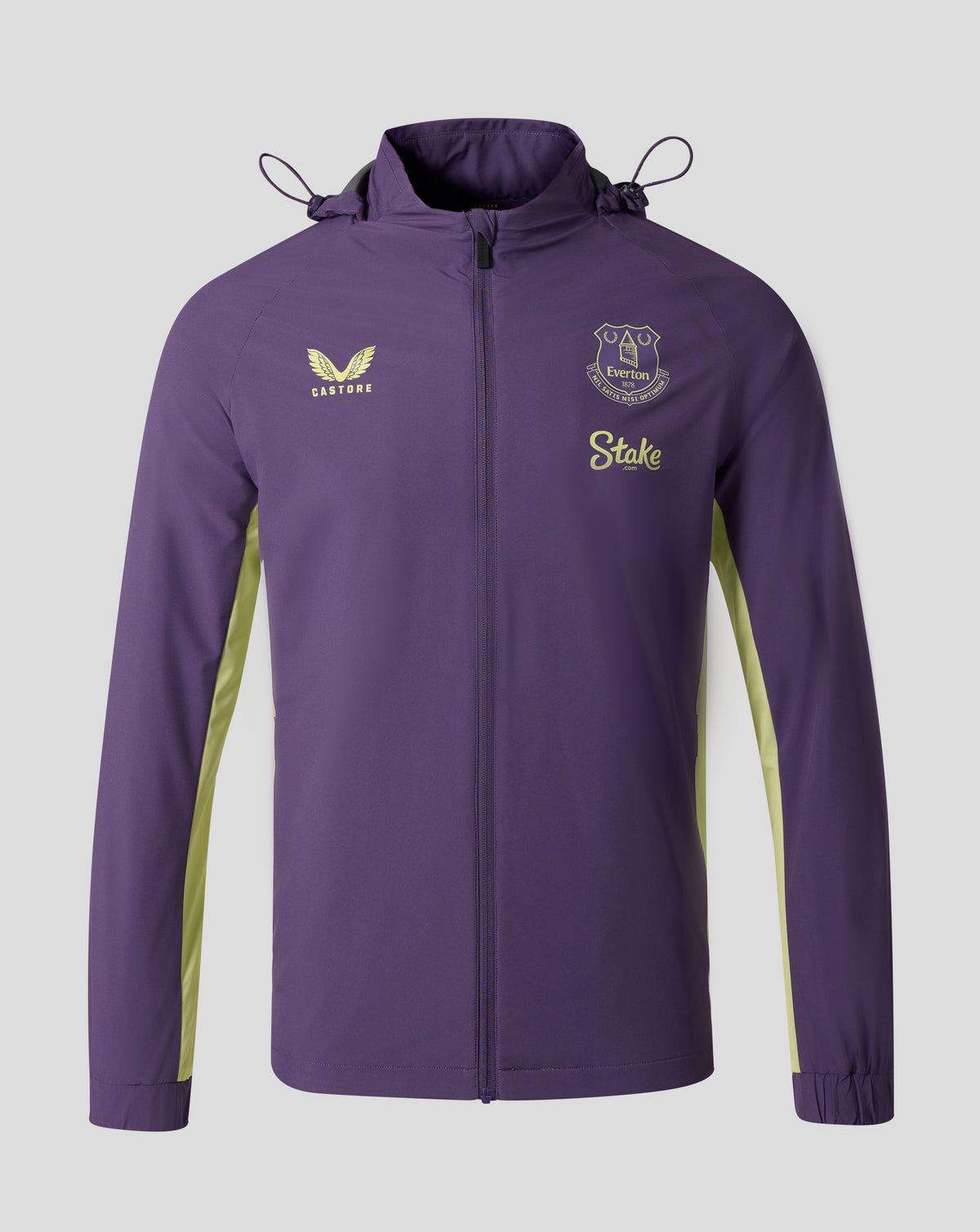 Everton FC Men's 25/26 Performance Packable Hood Shower Jacket - Loganberry - Loganberry