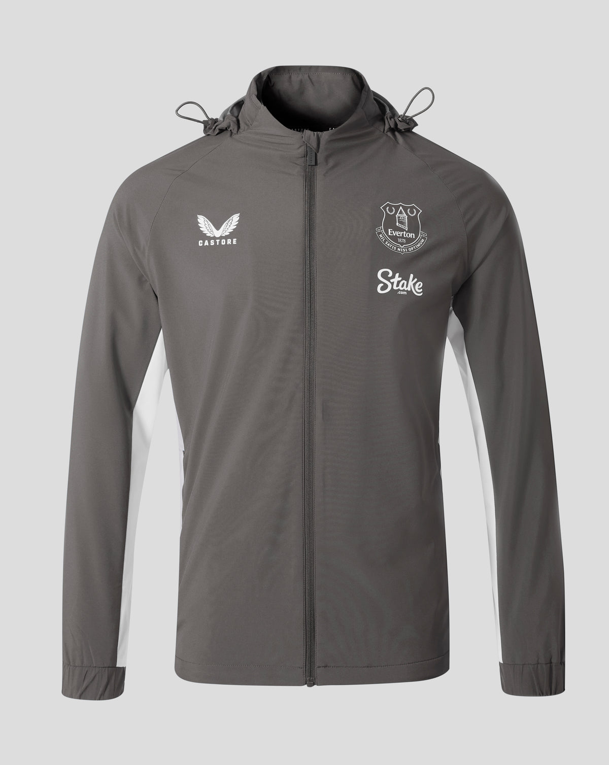 Everton FC Men's 25/26 Performance Packable Hood Shower Jacket - Thunderstorm - Thunderstorm/Brilliant White