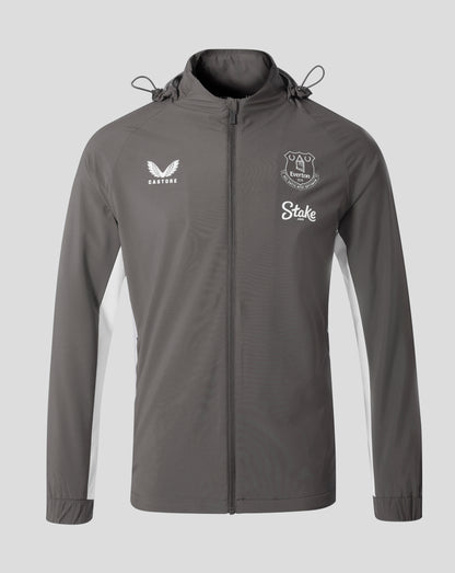 Everton FC Men's 25/26 Performance Packable Hood Shower Jacket - Thunderstorm