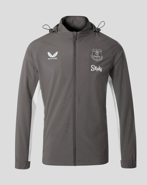 Everton FC Men's 25/26 Performance Packable Hood Shower Jacket - Thunderstorm