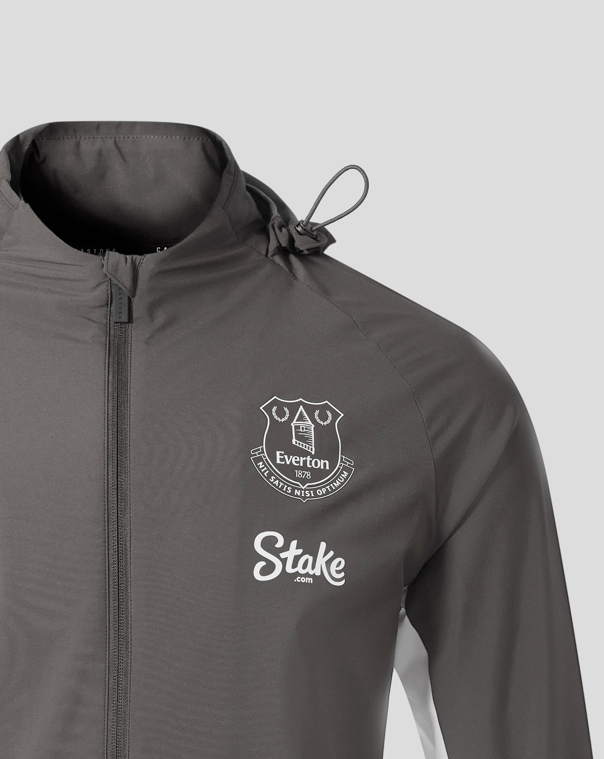 Everton FC Men's 25/26 Performance Packable Hood Shower Jacket - Thunderstorm - Thunderstorm/Brilliant White