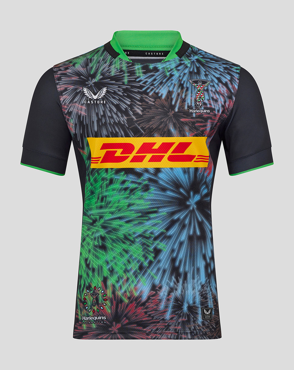 Harlequins Men's 25/26 Big Game Pro Shirt - Caviar/Classic Green