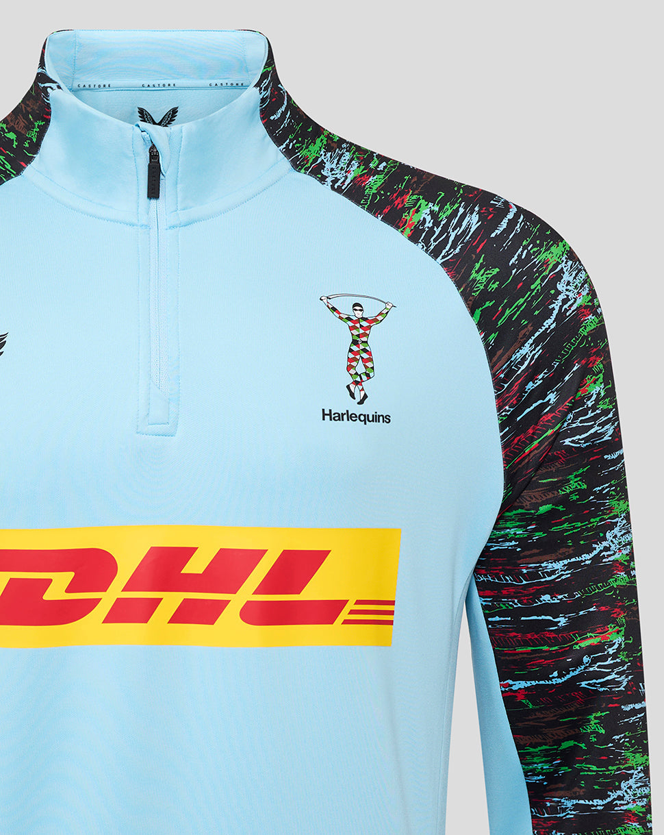 Harlequins Junior 25/26 Training 1/4 Zip - Sky Blue