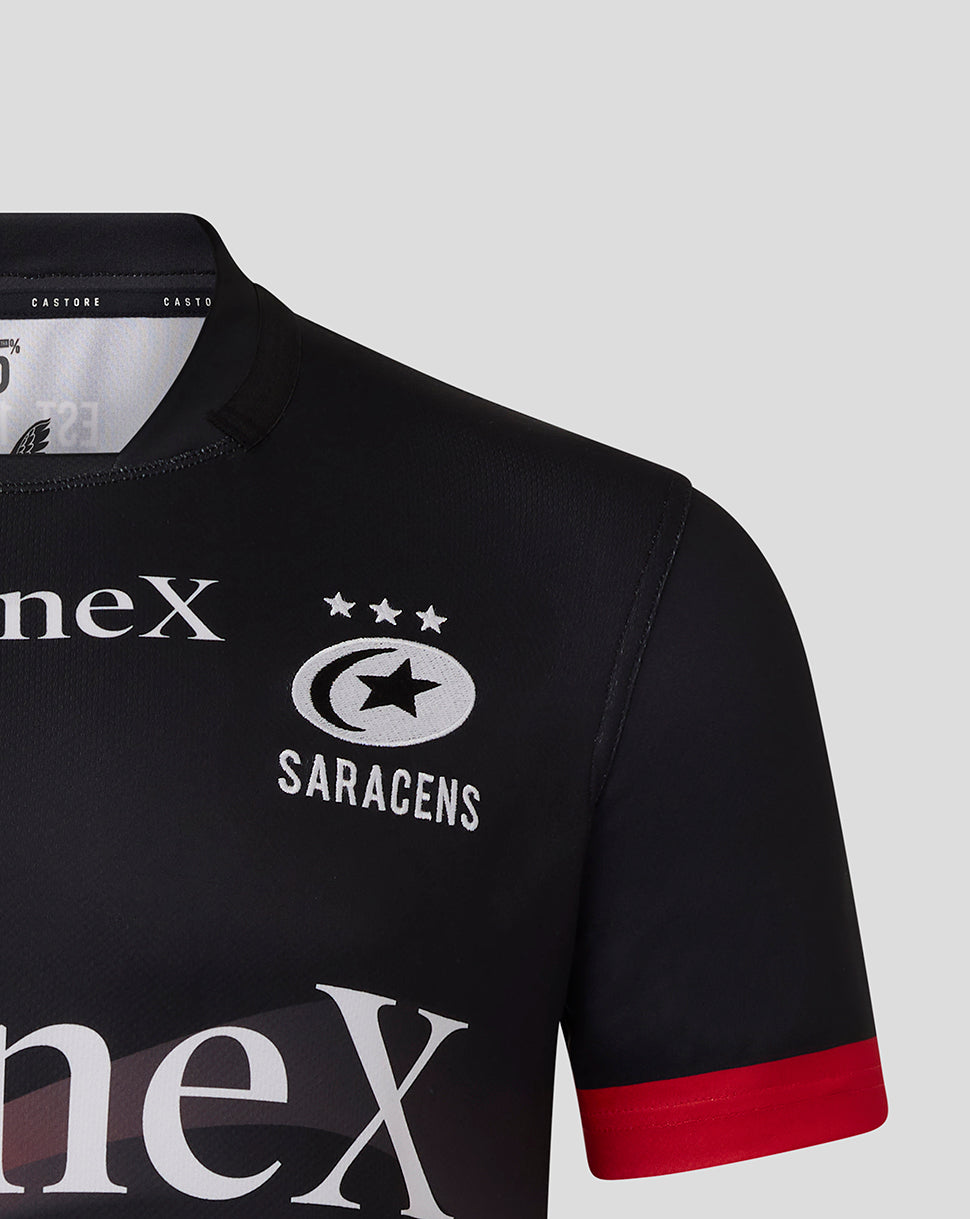 Camiseta Saracens Hombre 25/26 Réplica Local - Caviar/Racing Red