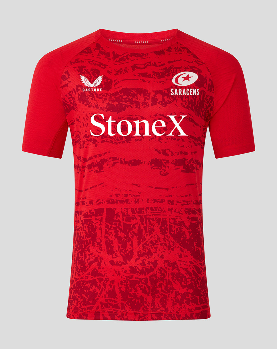 Saracens Men's 25/26 Matchday Short Sleeve Tee - Racing Red