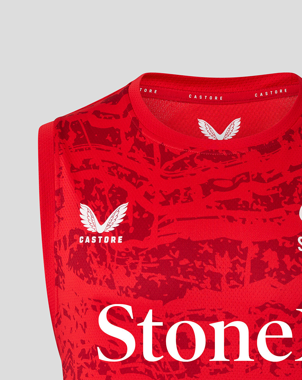 Saracens Men's 25/26 Pre Match Sleeveless Tee - Racing Red