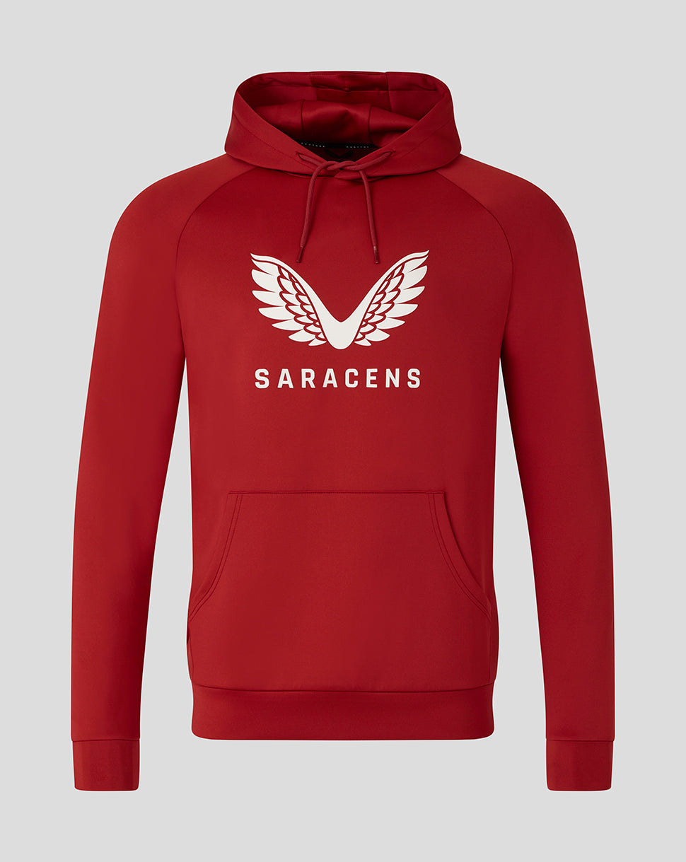 Saracens Heren 25/26 Presentation Scuba Hoodie - Rhythmic Red