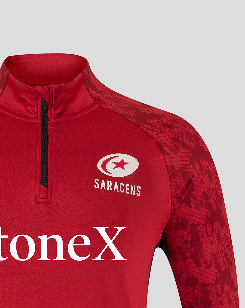 Saracens Men's 25/26 Training 1/4 Zip - Rhythmic Red