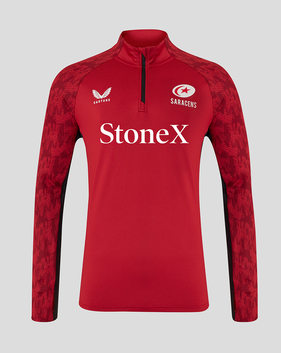 Saracens Men's 25/26 Training 1/4 Zip - Rhythmic Red