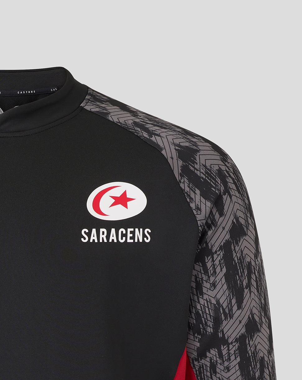Saracens Men's 25/26 Training Drill Top - Caviar