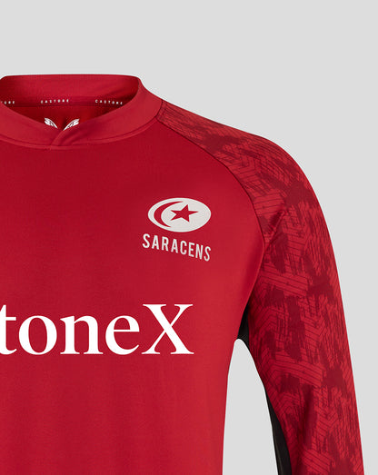 Saracens Men's 25/26 Training Drill Top - Rhythmic Red