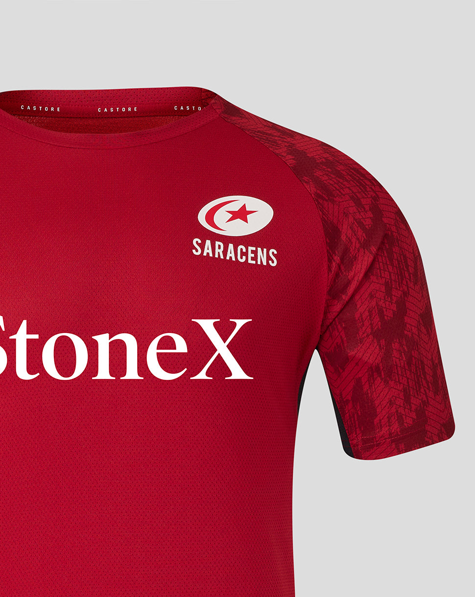 Saracens Men's 25/26 Training Short Sleeve Tee - Rhythmic Red