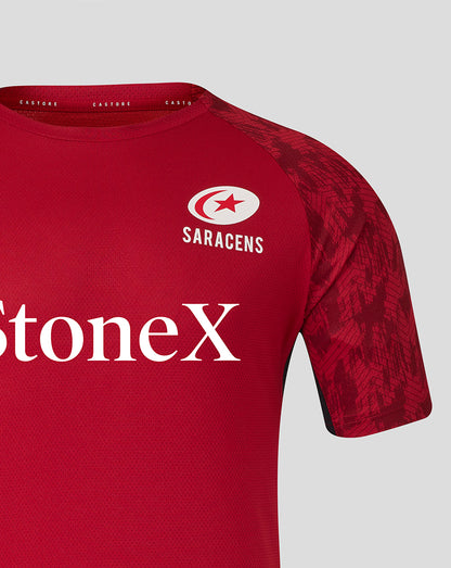 Saracens Men's 25/26 Training Short Sleeve Tee - Rhythmic Red