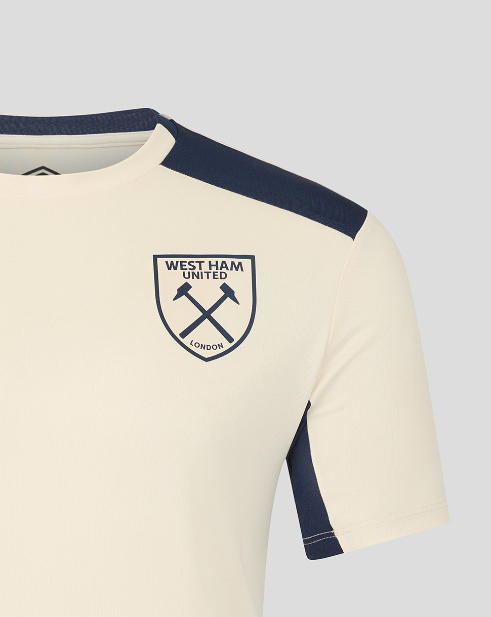 West Ham Herren 25/26 Pro Trainings-Kurzarm-Trikot - Ecru/Spellbound