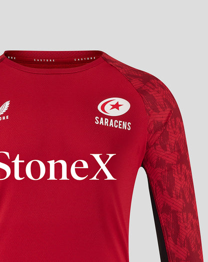 Saracens Men's 25/26 Training Long Sleeve Tee - Rhythmic Red