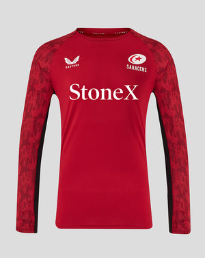 Saracens Men's 25/26 Training Long Sleeve Tee - Rhythmic Red