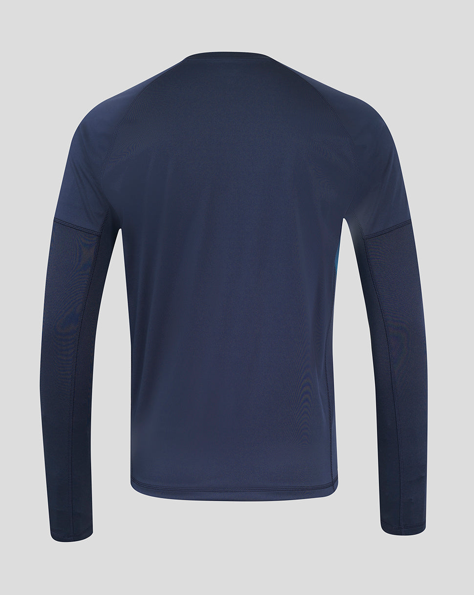 Herren England Rugby 25/26 Contact Langarm-Drill-Top – Inkwell - Inkwell/Storm Blue