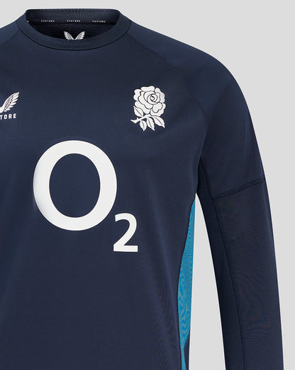 Men’s England Rugby 25/26 Contact Long Sleeve Drill Top – Inkwell