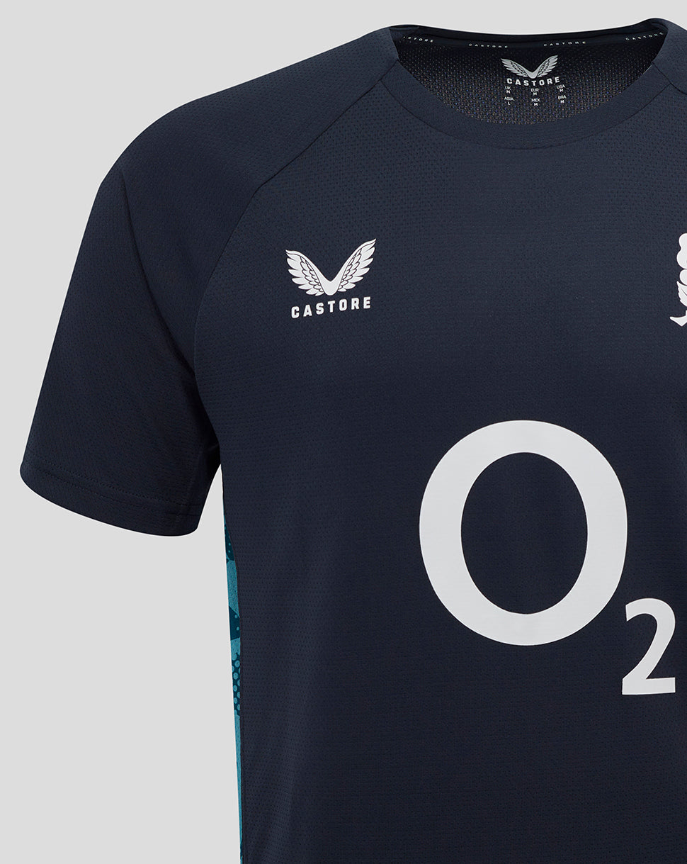 Men’s England Rugby 25/26 Performance Short Sleeve T-Shirt – Inkwell - Inkwell/Storm Blue