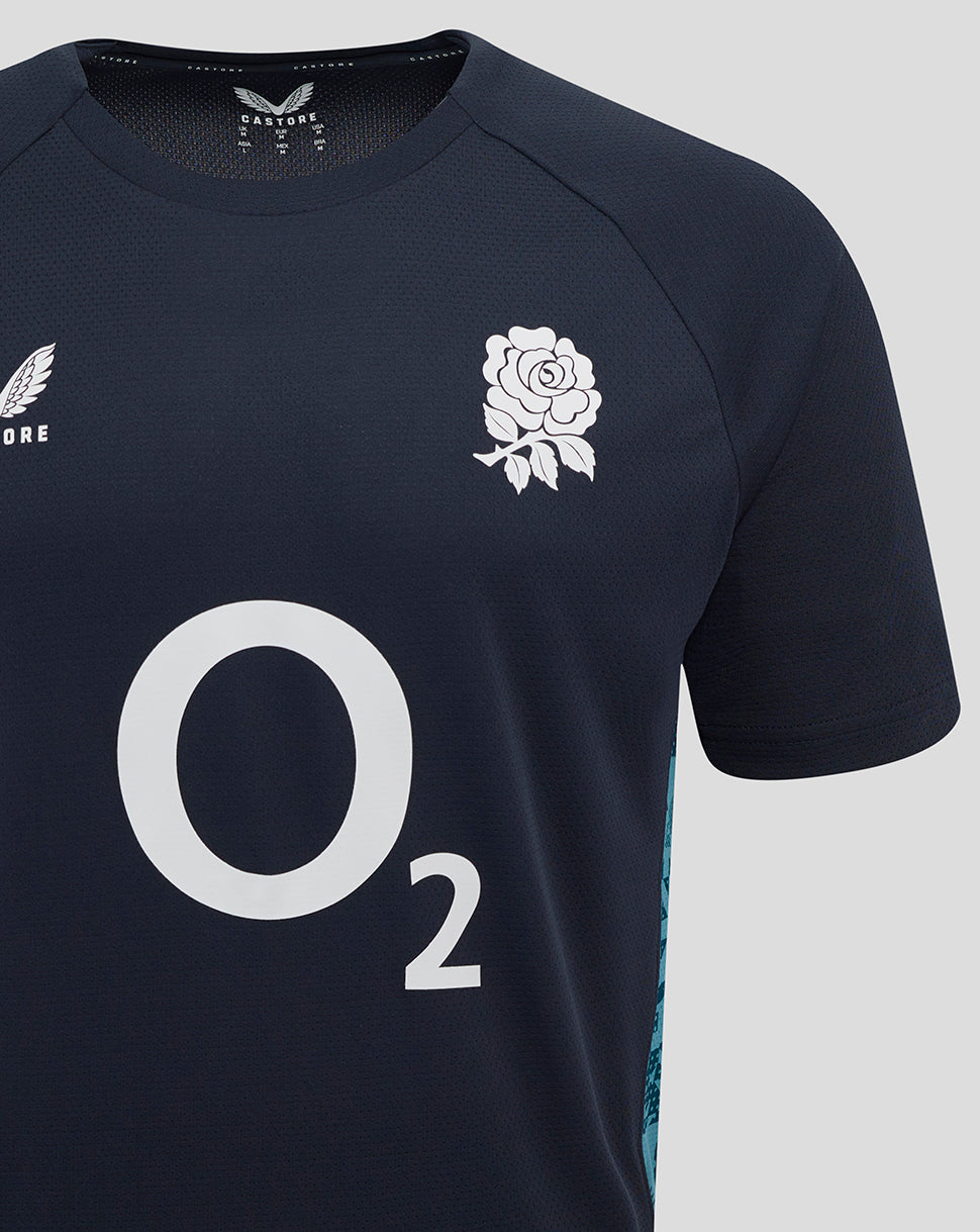 Men’s England Rugby 25/26 Performance Short Sleeve T-Shirt – Inkwell - Inkwell/Storm Blue