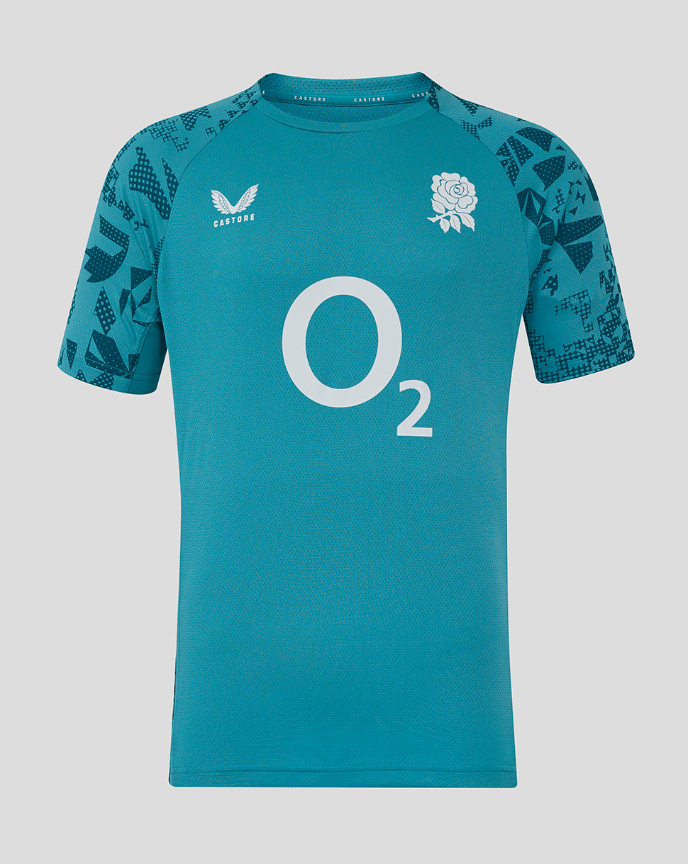 England Rugby Men’s 25/26 Performance Short Sleeve T Shirt – Storm Blue - Storm Blue