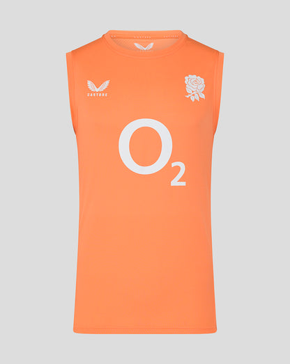 Men’s England Rugby Performance Sleeveless T Shirt O2 – Melon