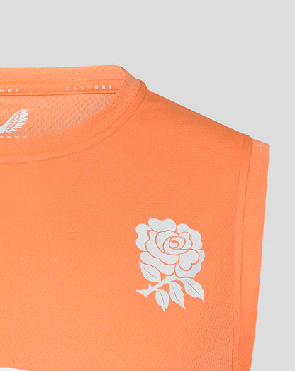 Men’s England Rugby Performance Sleeveless T Shirt O2 – Melon