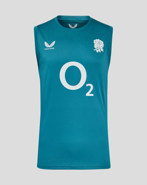 Men’s England Rugby 25/26 Performance Sleeveless T-Shirt – Storm Blue