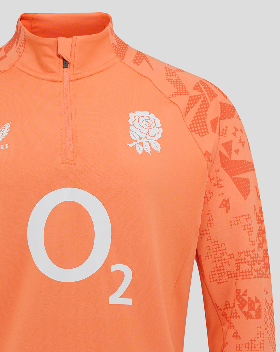 Herren England Rugby 25/26 Performance Langarm-Midlayer-Oberteil – Melone - Melon