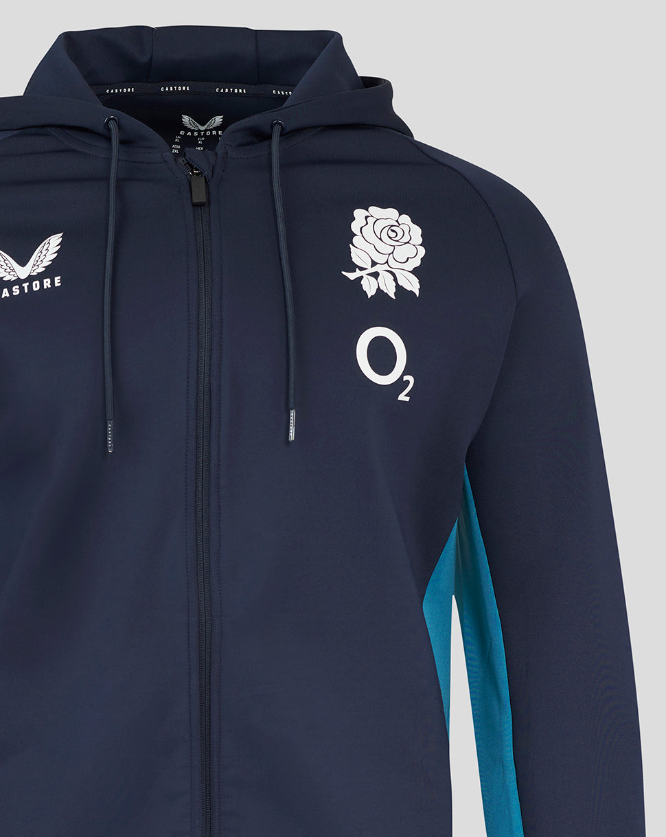 Sudadera de manga larga con cremallera completa England Rugby 25/26 Performance de hombre – Inkwell - Inkwell/Storm Blue