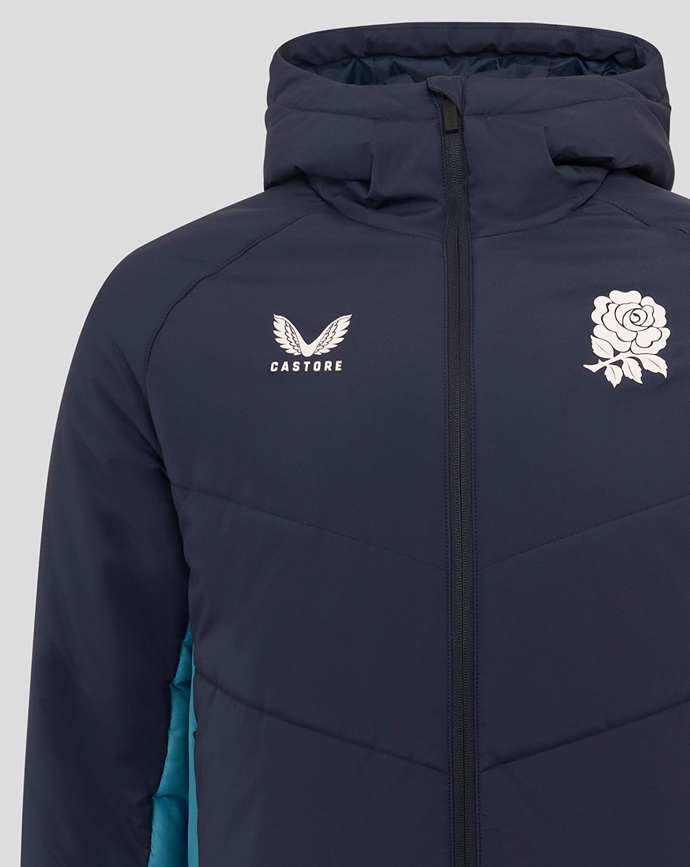 Men’s England Rugby 25/26 Performance Long Sleeve Padded Jacket – Inkwell - Inkwell/Storm Blue