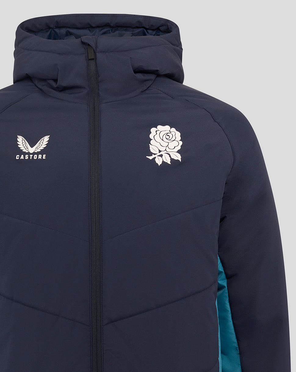 Men’s England Rugby 25/26 Performance Long Sleeve Padded Jacket – Inkwell - Inkwell/Storm Blue