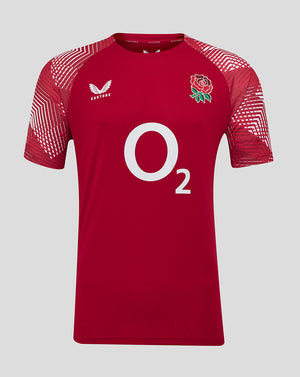 England Rugby Men’s 25/26 Pre Match Short Sleeve T-Shirt – Red