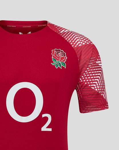 England Rugby Men’s 25/26 Pre Match Short Sleeve T-Shirt – Red
