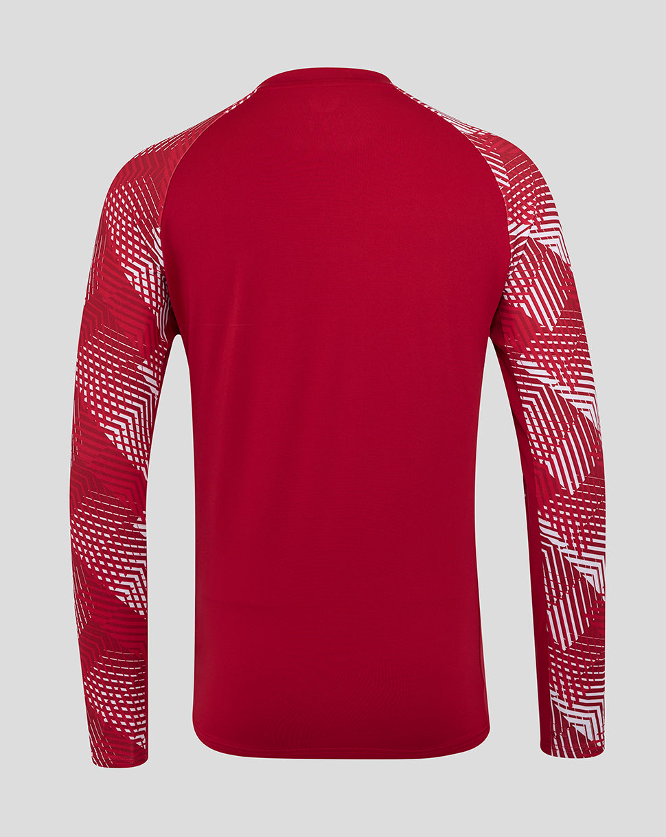 England Rugby Men's Pre Match Long Sleeve Drill Top O2 – Red